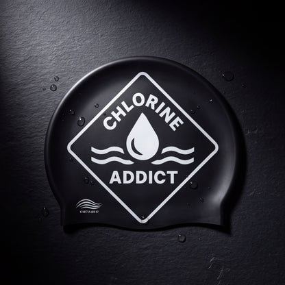 Chlorine Addict Swim Cap — Water Drop