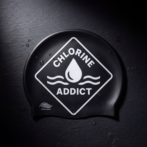 Chlorine Addict Swim Cap — Water Drop
