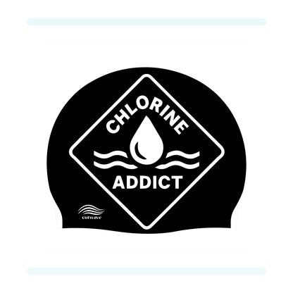 Chlorine Addict Water Drop CutWave silicone swim cap product image